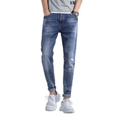 Slim Fit Stretchhose mit Löchern für Herren - Lange Länge